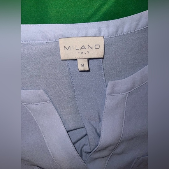 Milano Italy Sky Blue Jersey Chiffon Top size Medium - Picture 6 of 7